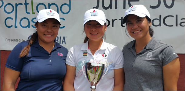 Naomi Ko (middle) has earned her spot in the Cambia Portland Classic, while Sidney Maluenda (left) and Mariel Galdiano (right) have earned a chance to play in the LPGA event's Monday qualifier. 