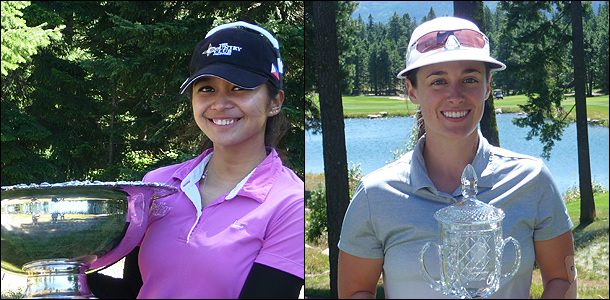 Princess Superal (L), winner of the 115th PNGA Women's Amateur, and Amanda Jacobs, winner of the 15th PNGA Women's Mid-Amateur.