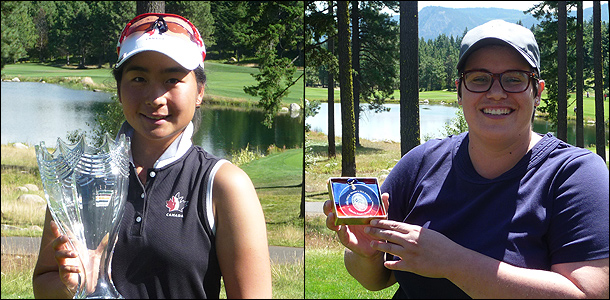2016 PNGA Women's Amateur medalist Naomi Ko (L), and 2016 PNGA Women's Mid-Amateur medalist Christina Proteau