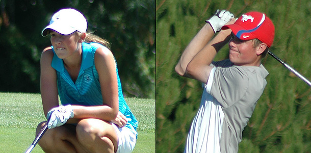 Ellie Slama (L) and Joe Highsmith, stroke-play medalists at the 2016 PNGA Junior Girls' and Junior Boys' Amateur Championship, respectively.