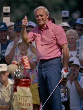 Arnold Palmer at the first Fred Meyer Challenge in 1986. (Photo courtesy Oregonian) 