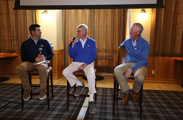 At last year’s 20th Anniversary at Bandon Dunes Golf Resort, Fox Sports broadcaster Shane Bacon, resort owner Mike Keiser, and course designer David McLay Kidd (left to right) were on hand to discuss the making of the resort. 