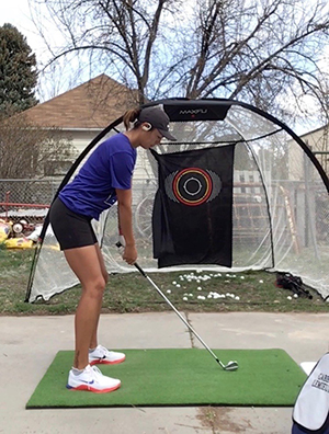 During the virus lock-down, Gabby spent a lot of time hitting into a net in the backyard of her in-laws’ house in Bruneau, Idaho. 