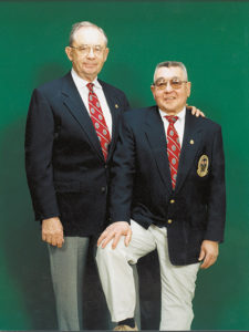 Spike (left) and Dick Kanda received the PNGA Distinguished Service Award in 2001. It is the Association’s highest honor. 