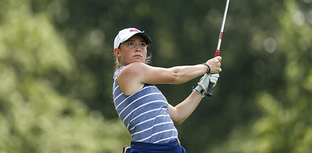 Kennedy Swann tees off in the Round of 16 at the U.S. Women's Amateur Championship. (Copyright USGA/Chris Keane)