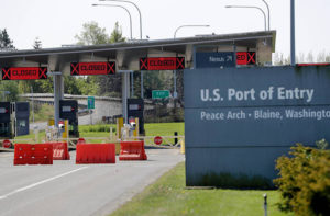 U.S. - Canada Peace Arch Border Crossing in Blaine, Washington