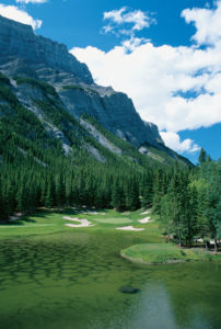 The 199-yard par-3 fourth hole at Banff Springs – the Devil’s Cauldron – one of the world’s most scenic holes.