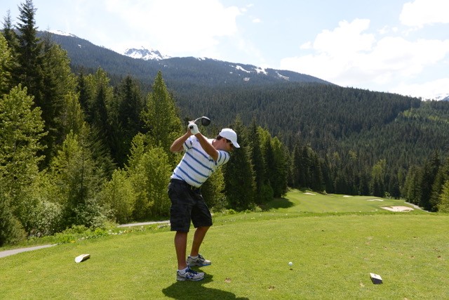 While filming a travel segment for Seattle’s Q-13 TV, the author took some time to play Chateau Whistler Golf Club with Bill Wixey (pictured), the station’s morning news anchor. 