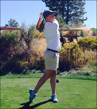 Olivia Loberg of Bend during her round of 66 at Tetherow Golf Club. 